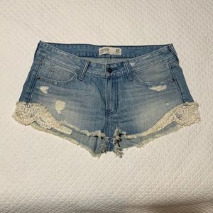 A&F Short Shorts w/ Lace Fringe